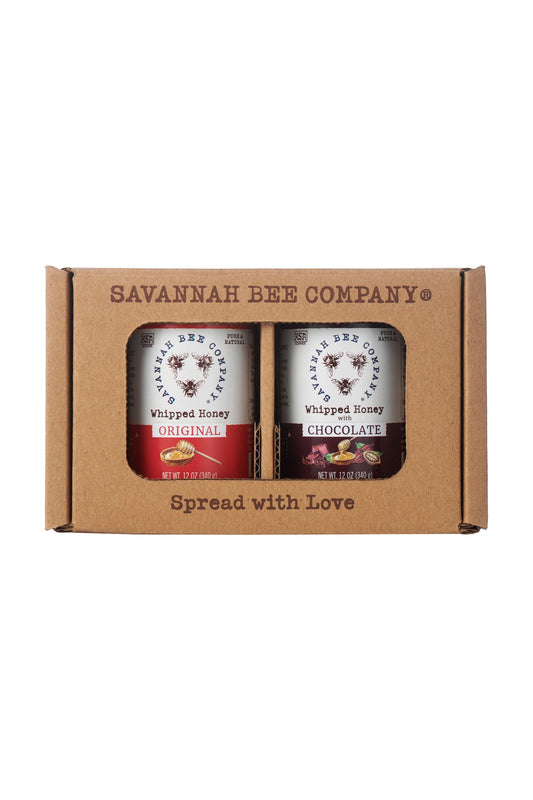 Whipped Honey Original and Whipped Honey Chocolate 12 oz. in a gift box