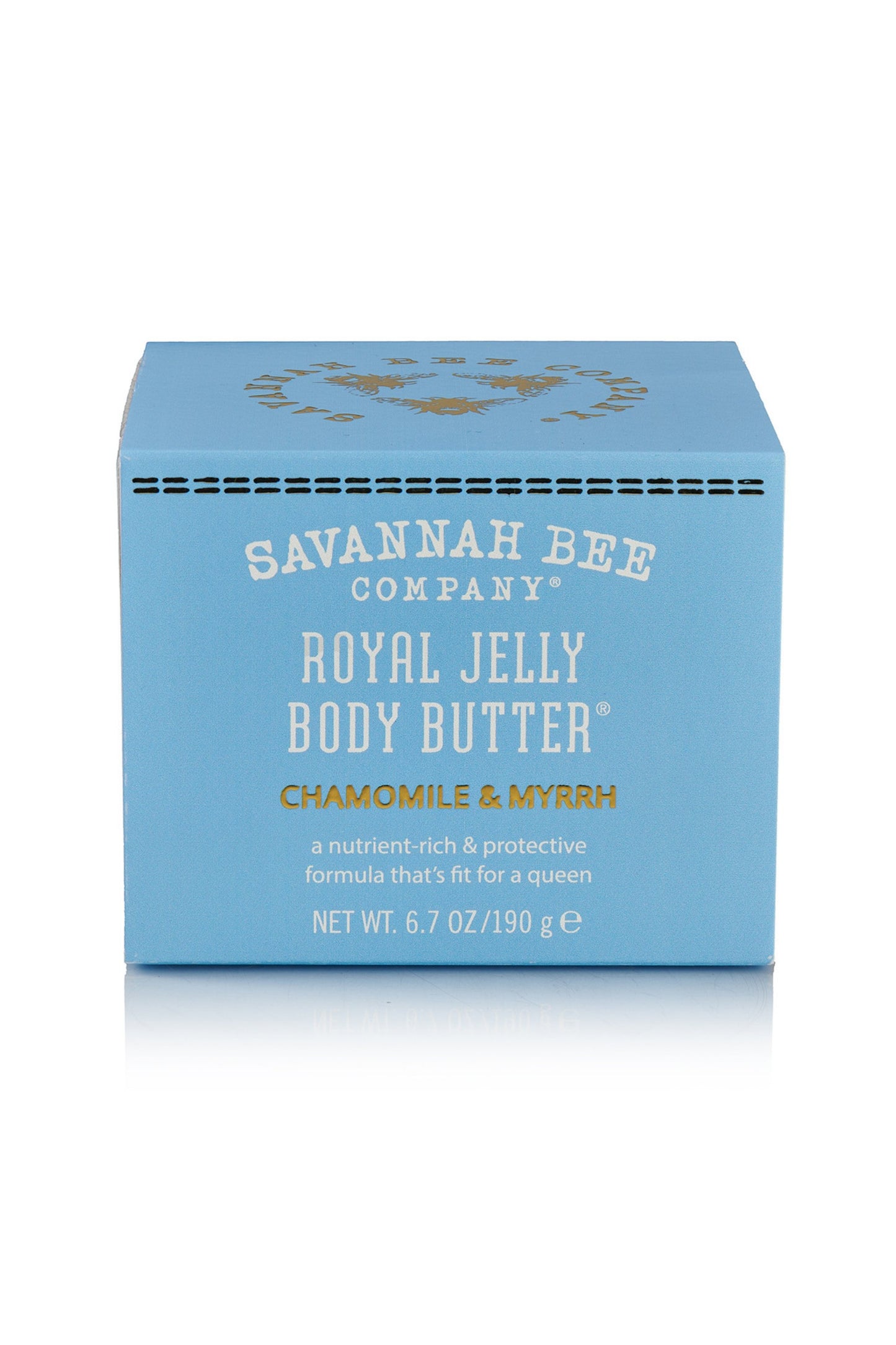 Royal Jelly Body Butter Chamomile & Myrrh in a 6.7 oz.  packaging