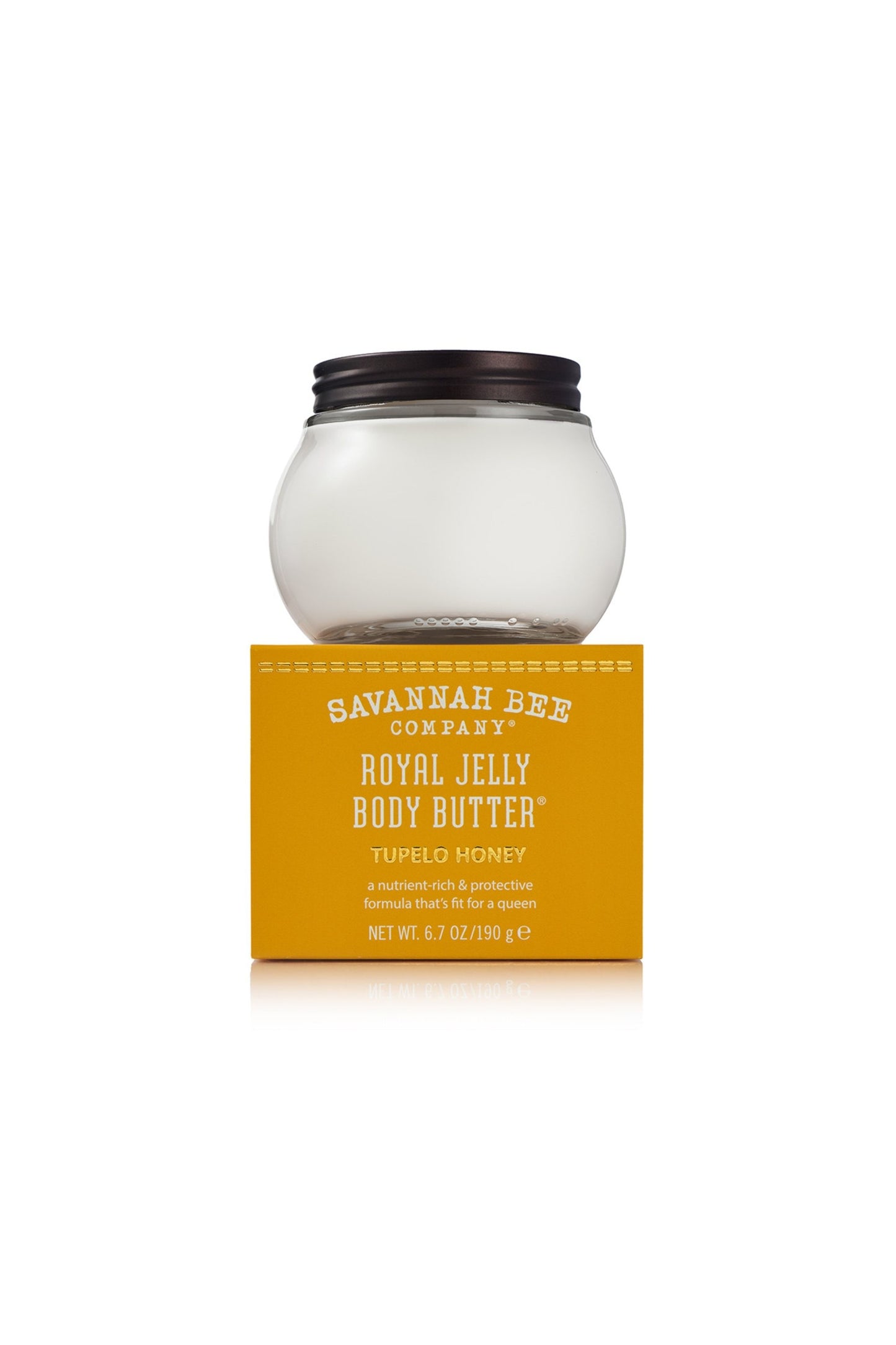 Royal Jelly Body Butter Tupelo Honey in a 6.7 oz. jar