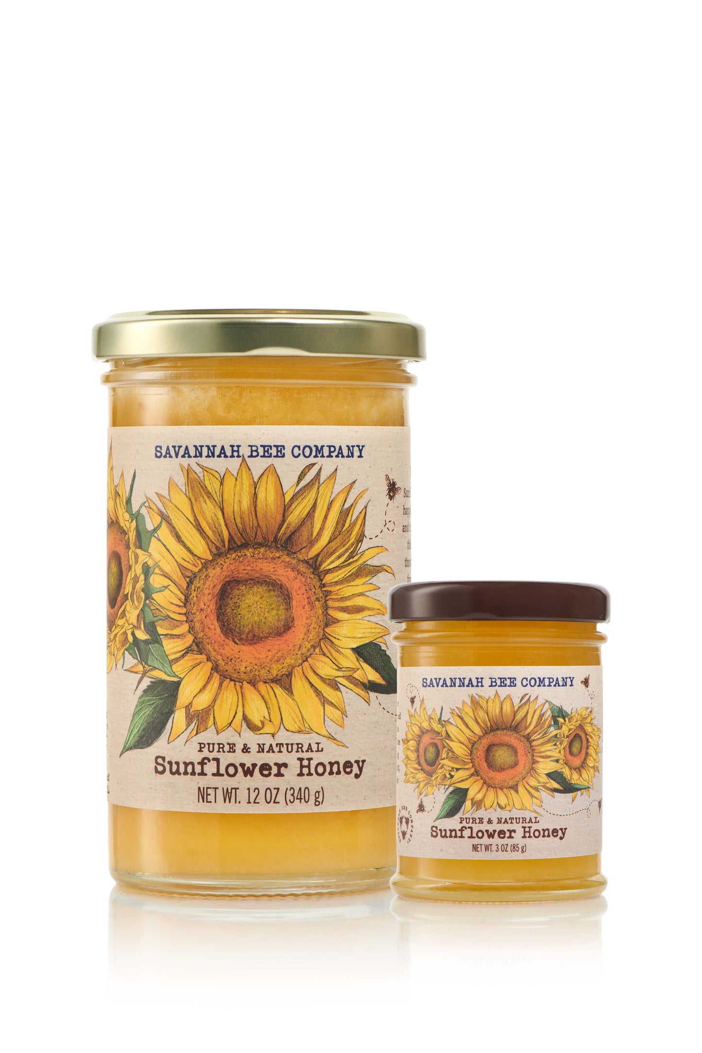Pure & Natural Sunflower Honey 3 oz. and 12 oz. 