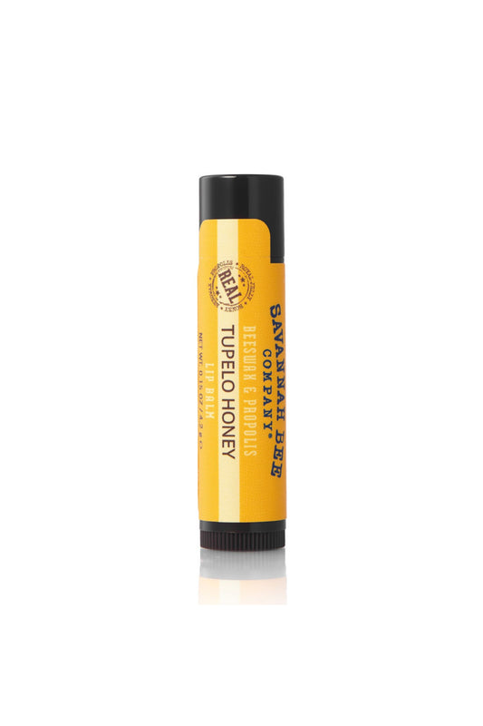 Savannah Bee Company Tupelo Honey Beeswax & Propolis Lip golden yellow lipstick tube.