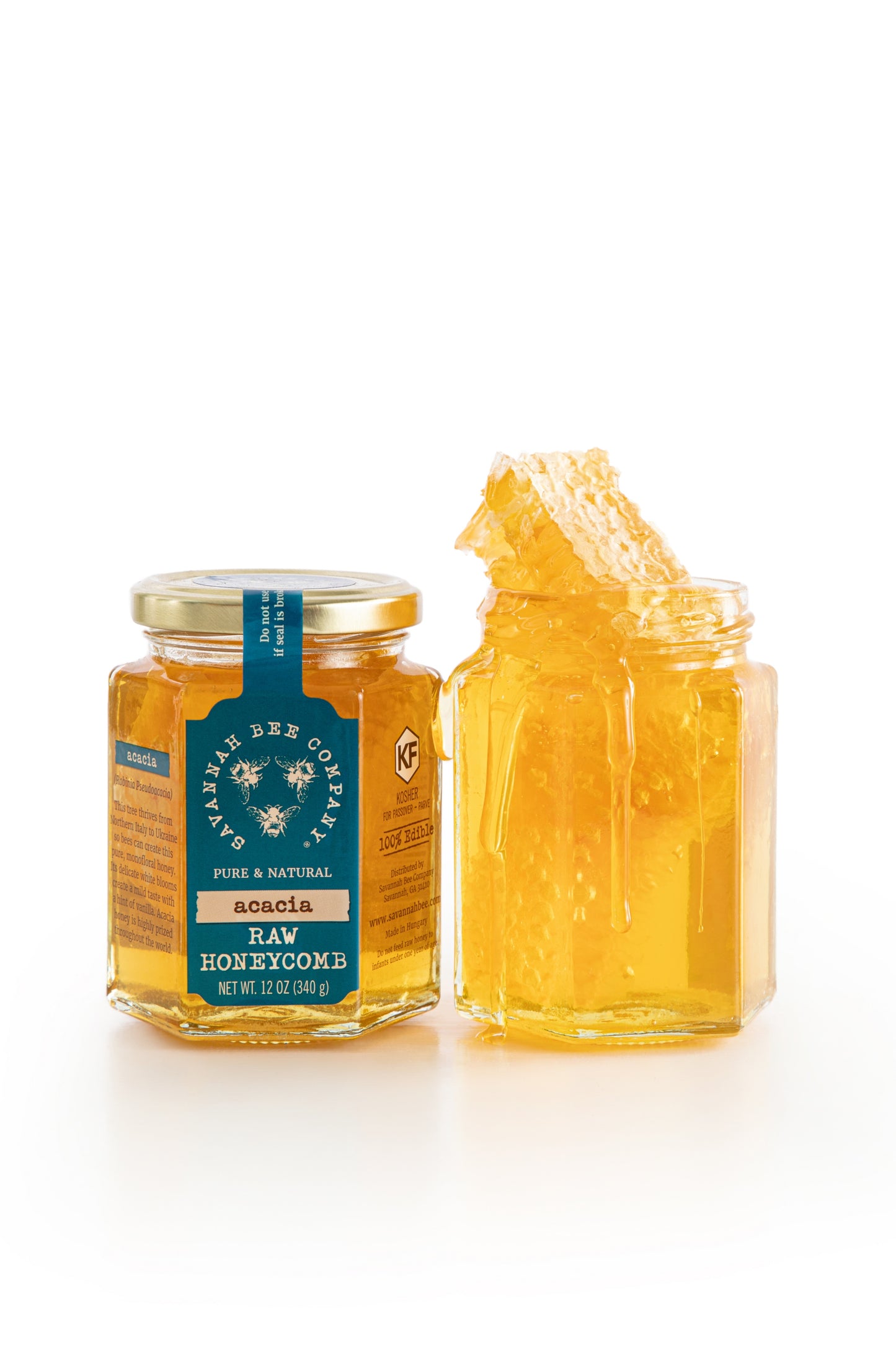 Honeycomb In Honey- Pint Jar - Bee Squared Apiaries
