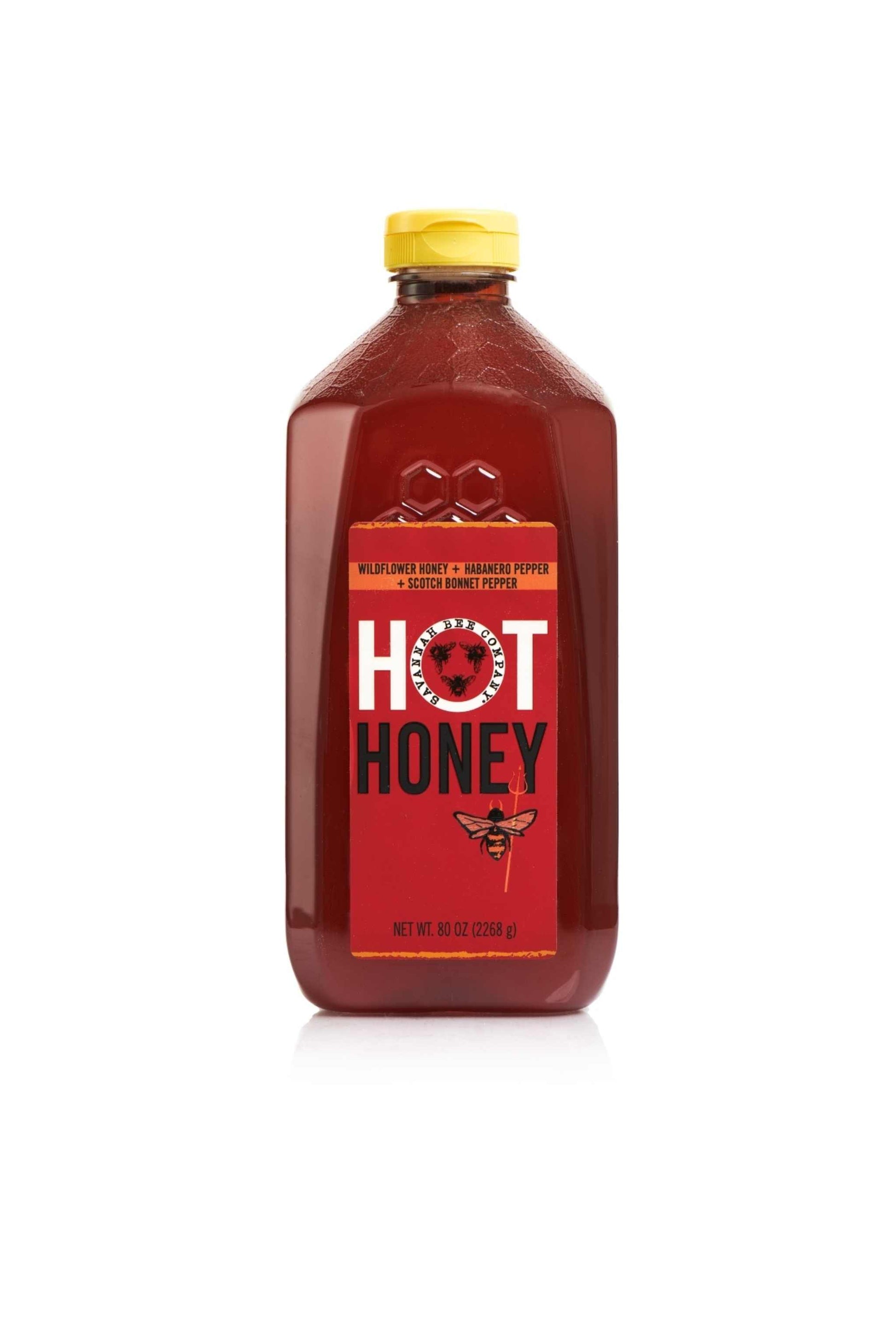 Scotch Bonnet and Habanero Peppers Hot Honey 80 oz. gallon