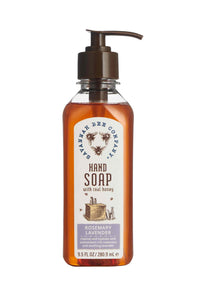 Rosemary Lavender Honey Hand Soap studio shot.