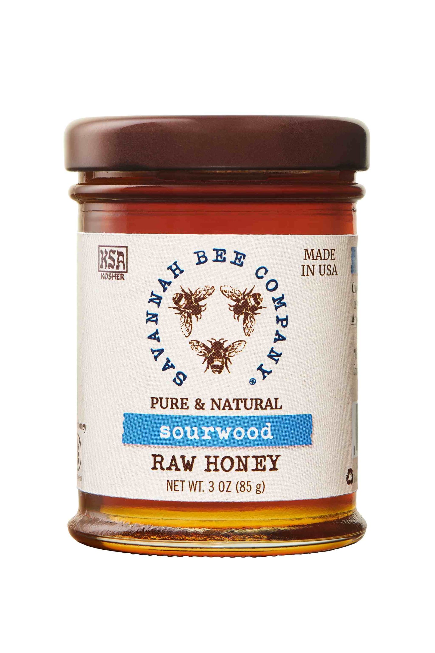 Pure & Natural Sourwood Raw Honey 3 oz. mini