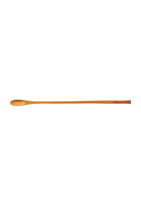 Teak flute spoon on a white background full view