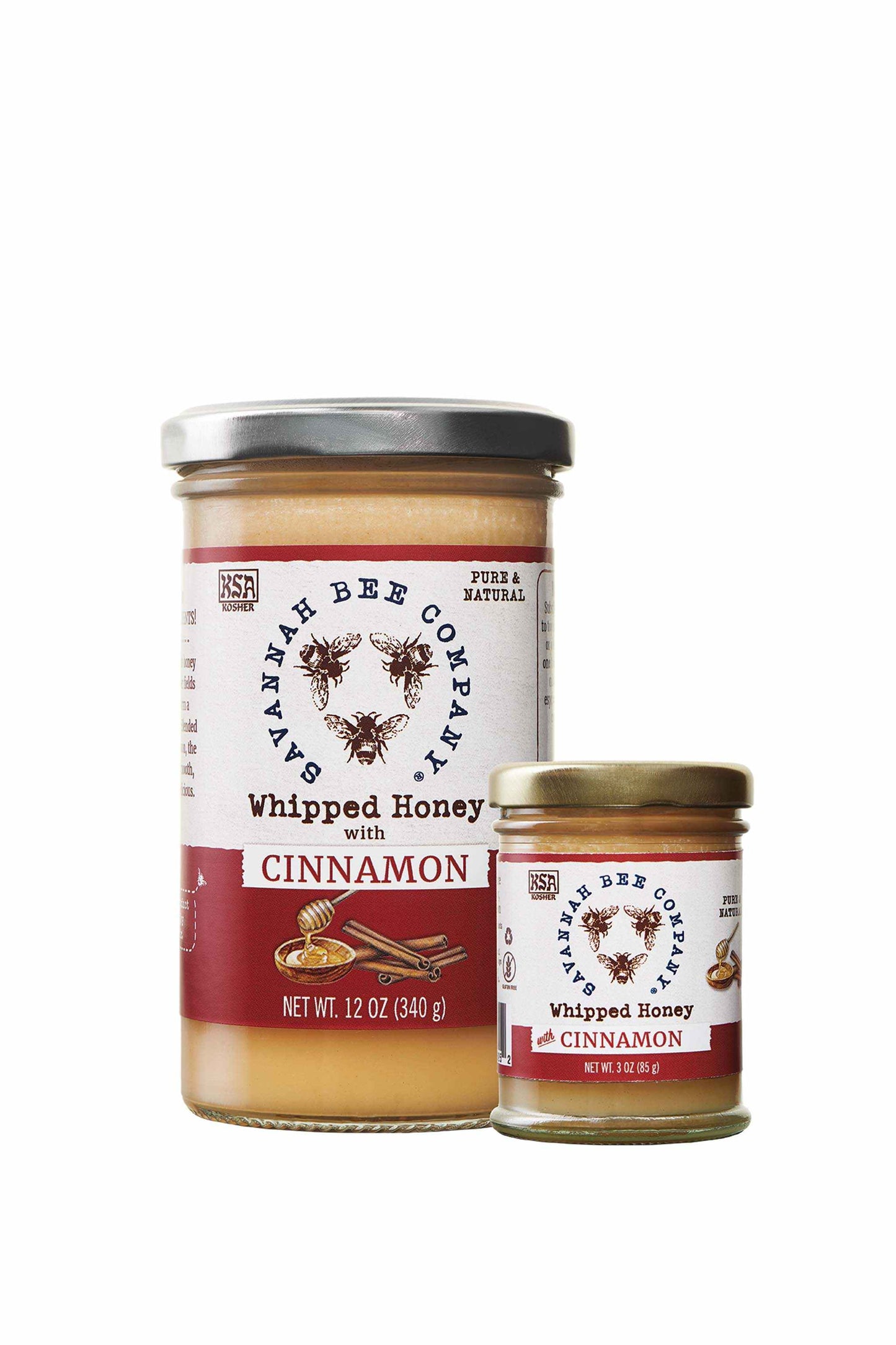 Whipped Honey with Cinnamon 12 oz. and 3 oz. 