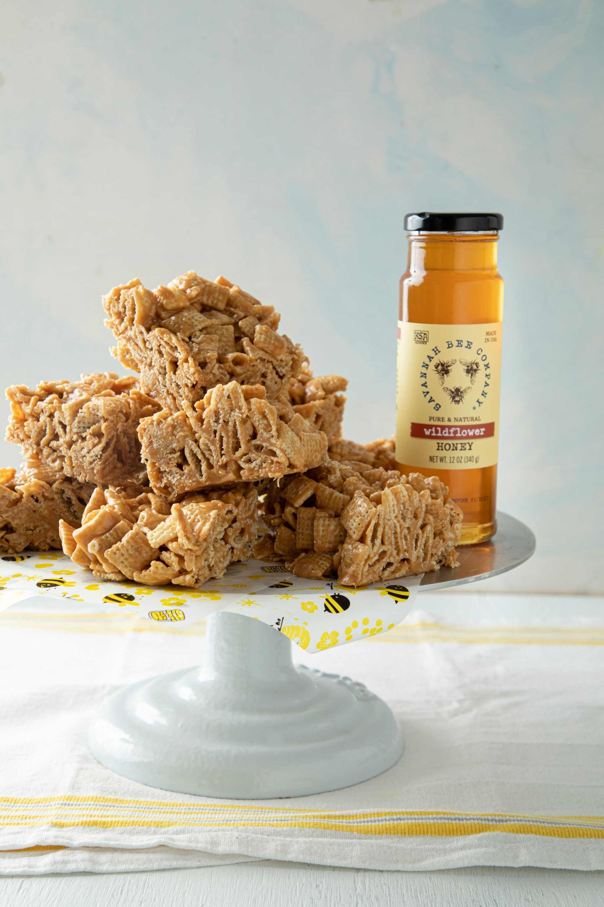 Honey-Peanut Butter Rice Cereal Treats with Wildflower Honey